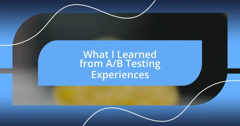 What I Learned from A/B Testing Experiences