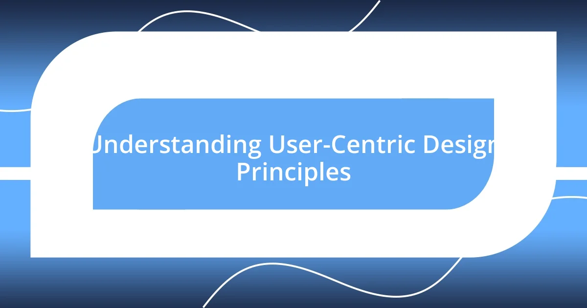 Understanding User-Centric Design Principles